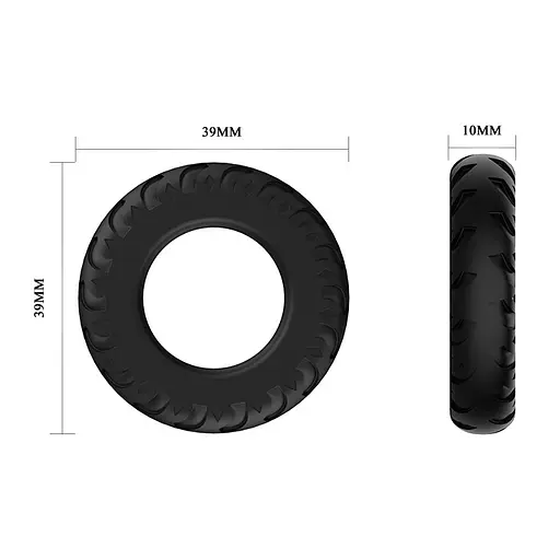 Эрекционное кольцо Baile Titan Cock Ring 3.9 см черный - фото 6