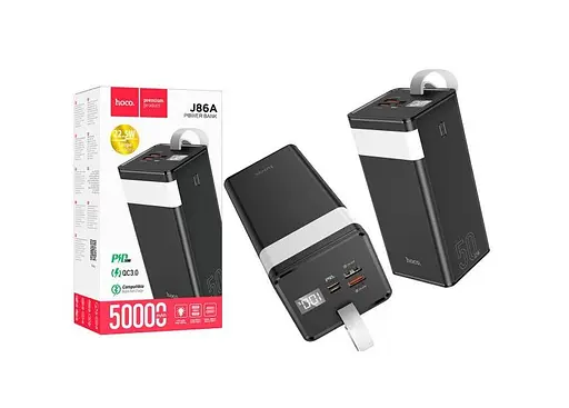 Внешний аккумулятор Power Bank Hoco J86A 50000 mAh PD20W+QC3.0 22.5W Черный - фото 3