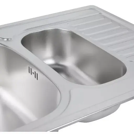 Кухонна мийка 780x500x180 мм + сифон Wezer 7850(08) Satin, Satin - фото 5