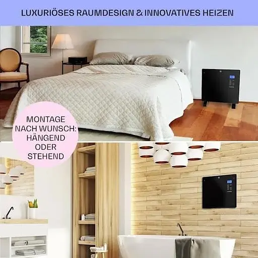 Конвекційний обігрівач Klarstein Norderney 1000 Вт 20 м кв чорний (10032787)  - фото 8