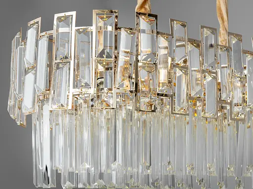 Ексклюзивна, розкішна кришталева люстра овал, 12 ламп, золото - фото 4