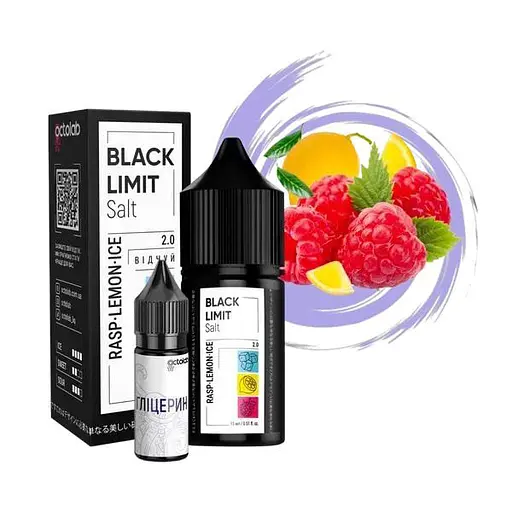 Набор компонентов для самозамеса солевой заправки Black Limit 30 мл Rasp Lemon Ice, малина лимон лёд 0-65 мг (18276)