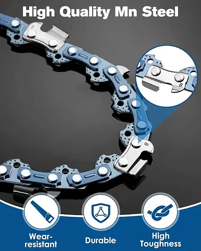 Vastar 2PCS 16 дюймів міні ланцюгова пилка змінний ланцюг, портативні бездротові електричні ланцюги ланцюгової пилки - фото 4