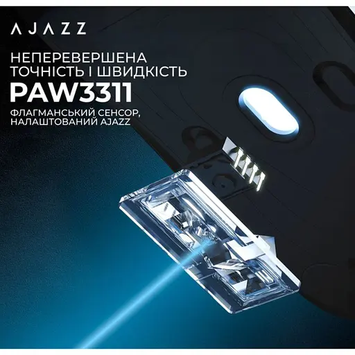 Игровая мышь Ajazz AJ-139B MC V2 Wireless/Bluetooth/USB ESports Gaming 12000dpi 35G Black - фото 13