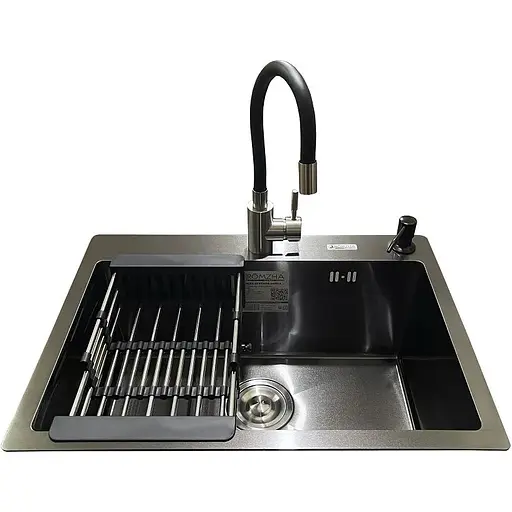 Комплект мойка + смеситель Romzha Arta U-550S BL(C) - фото 2