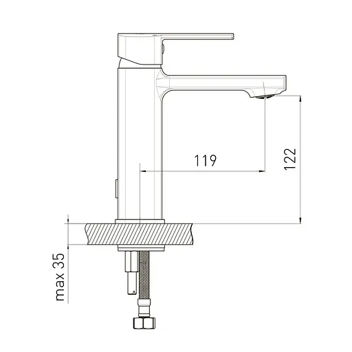 Змішувач для умивальника Volle Sota 35 мм de la noche 1538.010104 Чорний матовий - фото 2