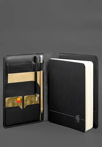 Шкіряний блокнот А5 (софт-бук) 9.4 чорний - фото 4