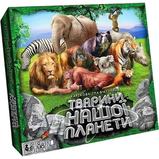 Настільна гра-вікторина Danko Toys Тварини нашої планети (G-JNP-01U) (2000902558041) - фото 1