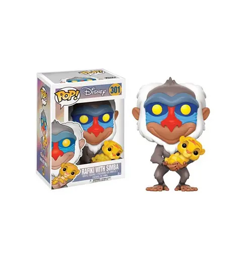 Фігурка Funko Pop Дісней Король Лев Рафікі з Сімбою The Lion King Rafiki With Simba 10 см FP LK RS 301
