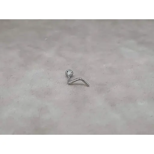 Золотая серьга-пирсинг Астор в нос с фианитом. 2182526Б - фото 4