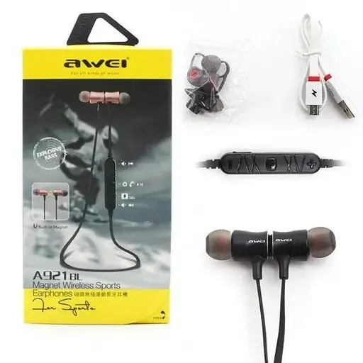 Бездротові навушники Awei Bluetooth A921BL, BT4.0, 55mAh, 4h, black - фото 3