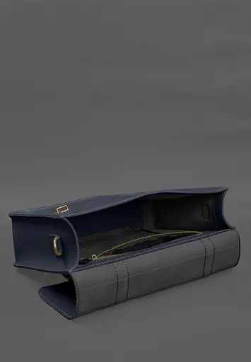 Шкіряна сумка-портфель Porte синій - фото 8