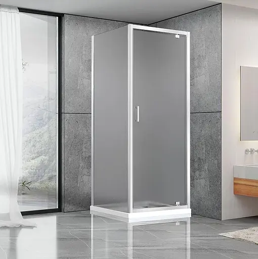 Душевая кабина Dusel A-516 90x90x190 шиншилла, Универсальная, матовый, хром, 90x90 - фото 1