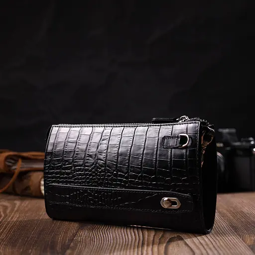 Шкіряна чоловіча сумка Bond 11,5х20,5х3 см sum0023574 - фото 7