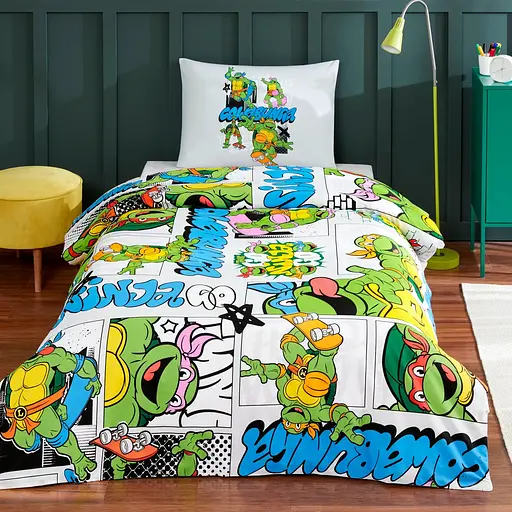 Підлітковий комплект Disney Ninja Turtles Four Ранфорс / простирадло на резинці Tac pbe0051162 - фото 1