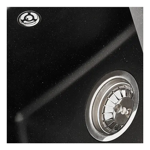 Кухонна мийка Zerix ZS-6250S-14 Black metallic ZX4594, Чорний матовий - фото 3