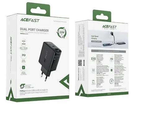Зарядний пристрій швидкий Acefast A5 32 W USB-C + USB-A) - фото 3