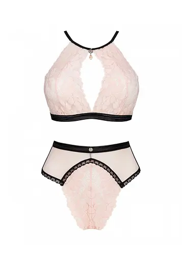 Комплект білизни Obsessive Lilines L/XL рожевий - фото 5