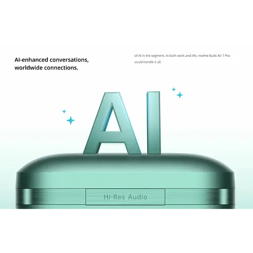 Наушники TWS realme Buds Air 7 Pro Metallic Racing Green - фото 2