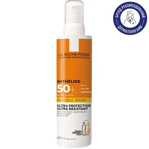 Солнцезащитный спрей La Roche-Posay Anthelios Spray Invisible для чувствительной кожи и лица SPF 50+ 200 мл - фото 2