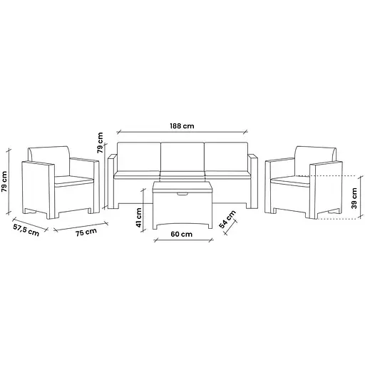 Набор садовой мебели Bica Nebraska 3 коричневый - фото 9