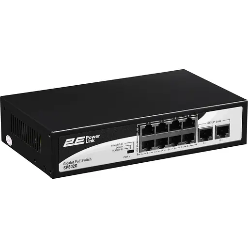 Коммутатор 2E Network active 2E PowerLink SP802G 8xGE PoE+, 2xGE Uplink, 120Вт (2E-SP802G-2) - фото 1