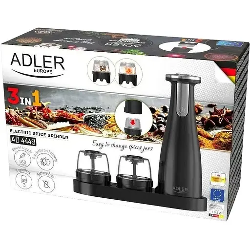 Подрібнювач спецій електр Adler AD 4449 Black