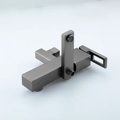 Душова система Gappo G2417-9, вилив - перемикач на лійку, збройова сталь, Графітовий хром - фото 5