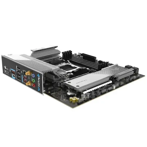Материнская плата AM5 Sapphire NITRO+ B850M WIFI, B850, 4xDDR5, Int.Video (CPU), 4xSATA3, 2xM.2, 1xPCI-E 5.0 x16, 1xPCI-E 4.0 x16, ALC897, RTL8125BG, WiFi 6, Bluetooth 5.3, 6xUSB 3.2 / 6xUSB 2.0, HDMI/DP, MicroATX (52123-01-40G)