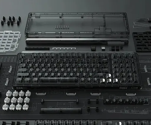 Беспроводная клавиатура Xiaomi Miiw Customized Mechanical Keyboard BlackIO98 Dark Silver (3262407) - фото 3