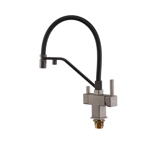 Смеситель для кухни на две воды с гибким изливом Koer KB-72036-07 KR5812, Графит - фото 2