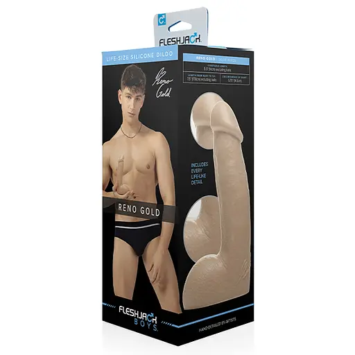 Фалоімітатор Fleshjack Boys Reno Gold 19 см тілесний - фото 6