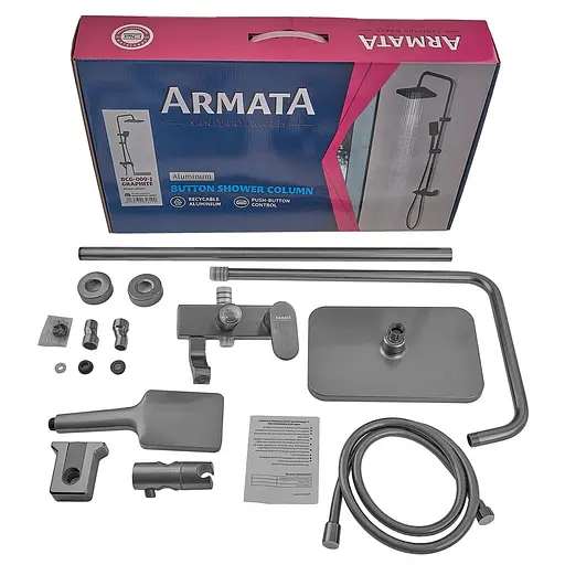 Душова система з алюмінію Armata BCG-009-J 3 режими CH6559, Сірий - фото 4