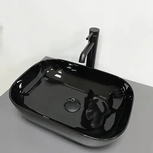 Умивальник VBI Ravenna black glossy накладний VBI-011227, Чорний - фото 1