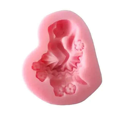 Молд силіконовий кондитерський для мастики та шоколаду Наречена 9x7.5 см, Kitchen Master Рожевий 87237 - фото 1