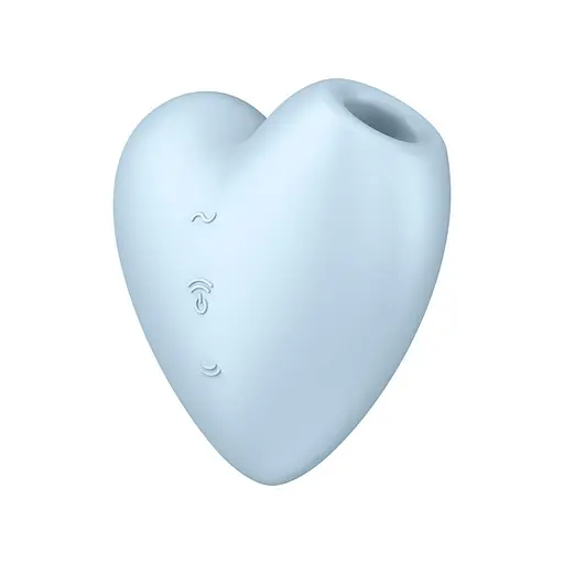 Вакуумний стимулятор клітора з вібрацією Satisfyer Cutie Heart блакитний - фото 2