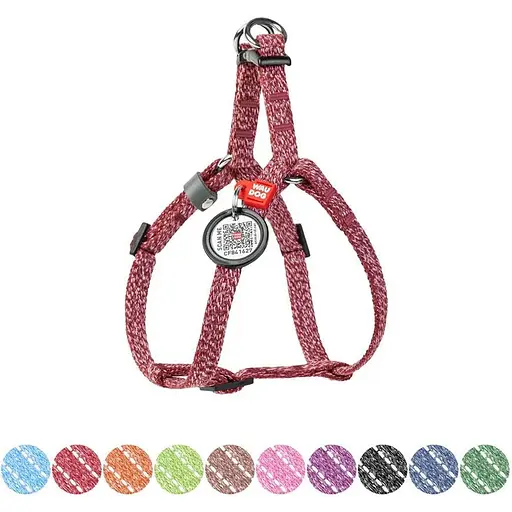 Шлейка для кошек и мелких пород собак Waudog Re-cotton из восстановленного хлопка и QR-паспортом, светоотражающая - фото 2