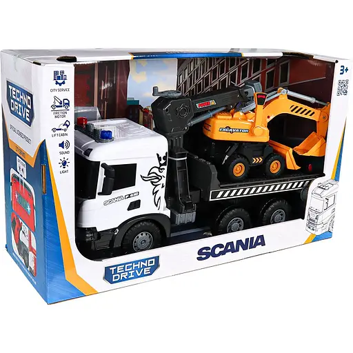 Игровой набор TechnoDrive Super Big Truck Автокран Scania с экскаватором (5004KS) - фото 10