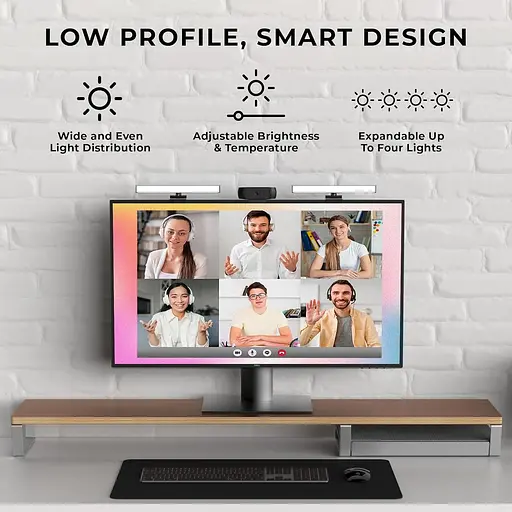 Освещение видеоконференций HumanCentric – освещение веб-камеры для потоковой передачи, светодиодный монитор и освещение - фото 5