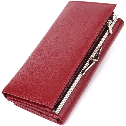 Жіночий гаманець на магнітах із натуральної шкіри ST Leather 19х9.5х3 см acs0029668 - фото 2