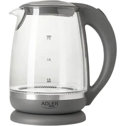 Електричний скляний чайник Adler AD 1286 2000 Вт 2 л прозорий 