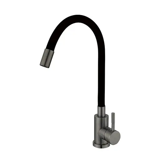 Змішувач для кухні Mixxus SEO-011 Graphite Refl.Black із силіконовим виливом (MI6566) - фото 1