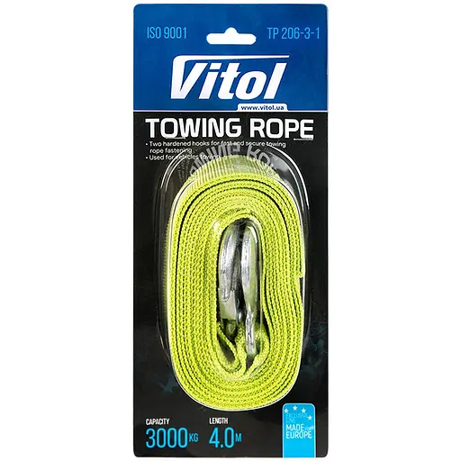 Трос буксирувальний Vitol ST206 стрічка 40 мм х 4 м (TP-206-3-1) - фото 4