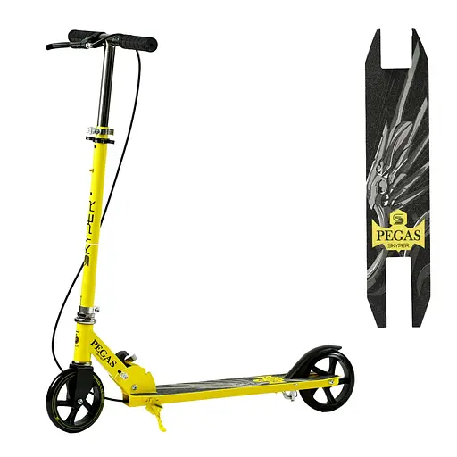 Самокат Skyper Pegas 68-89х54.5 см Жовто-чорний 000283563 - фото 2