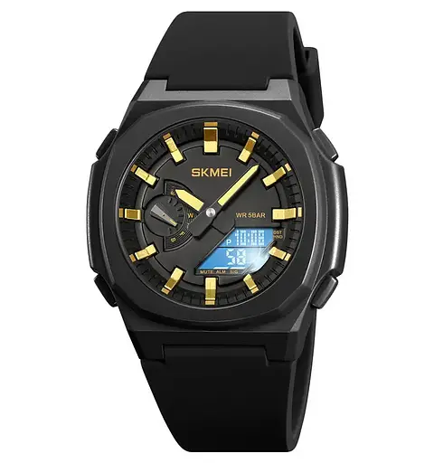 Годинник чоловічий наручний Skmei 2091 (Чорний/Золото/Білий) - фото 2