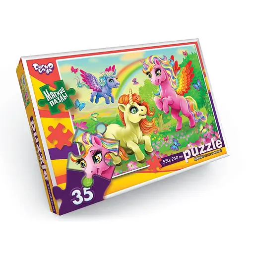 Мягкие пазлы Сказочные единороги S35-10-13, 35 элементов