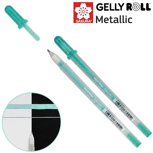 Ручка гелевая Sakura Metallic Зеленый - фото 2