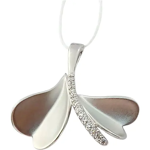 Срібна підвіска Аметист з фіанітами 1373617