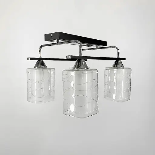 Потолочная люстра в черном или белом корпусе на 4 плафона Line.F Цвет корпуса Белый - фото 1