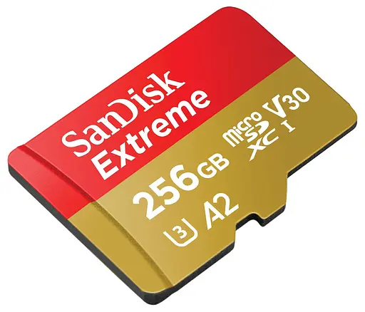 Карта памяти Sandisk 256GB microSD C10 UHS-I U3 R190/W130MB/s Extreme V30 + SD (SDSQXAV-256G-GN6MA) - фото 2